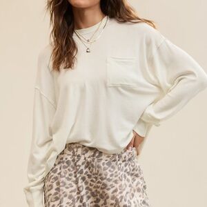 Aerie happy snit pocket long sleeve top